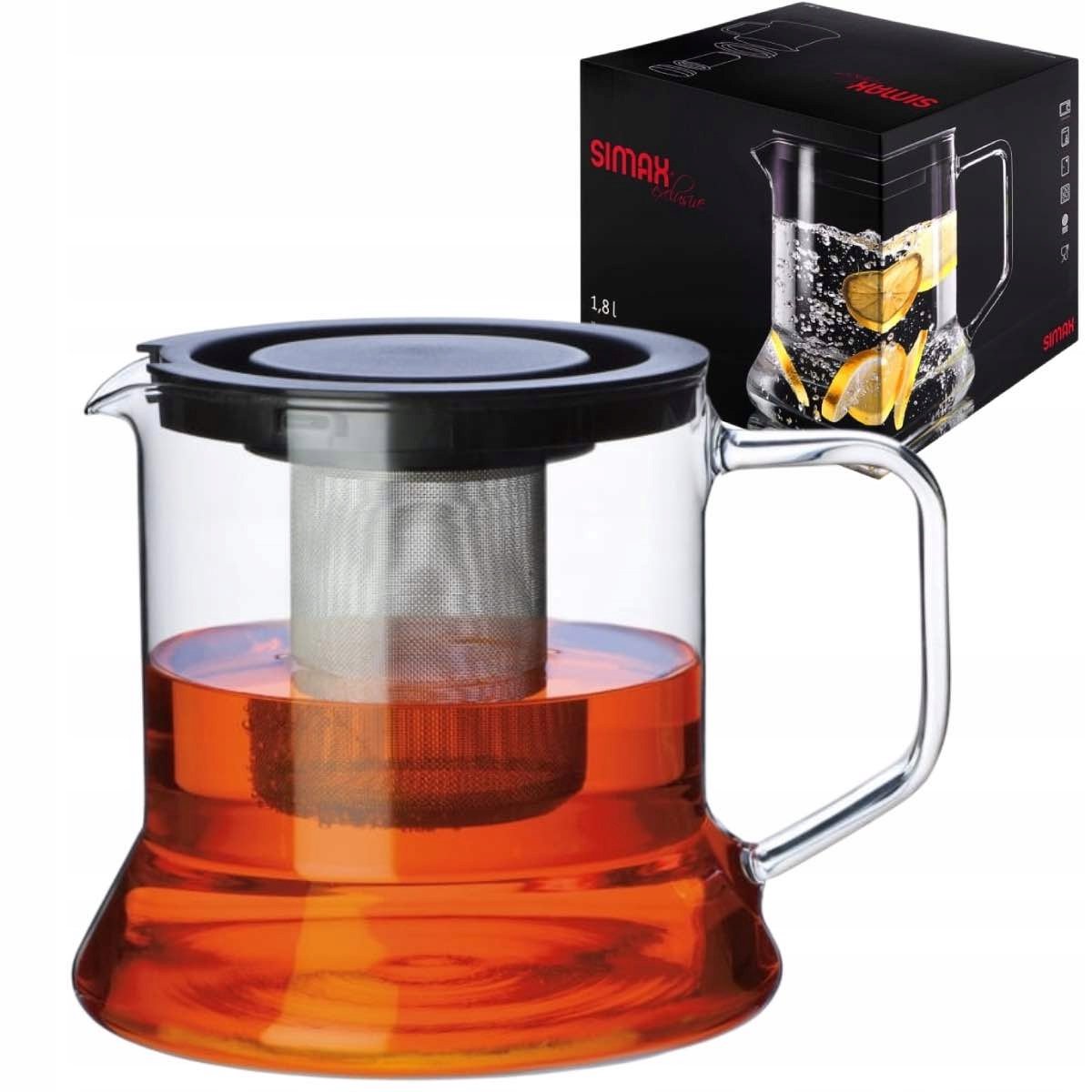 Simax Look 1.8L Glazen Kan met Metalen Infuser