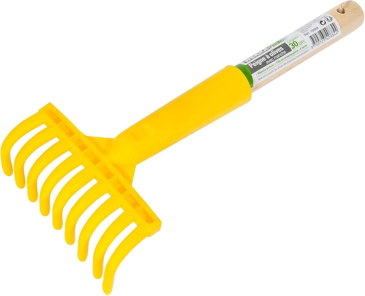 Olijfkam - Geel - 30 cm - Met Steel - Voor Haarverzorging
