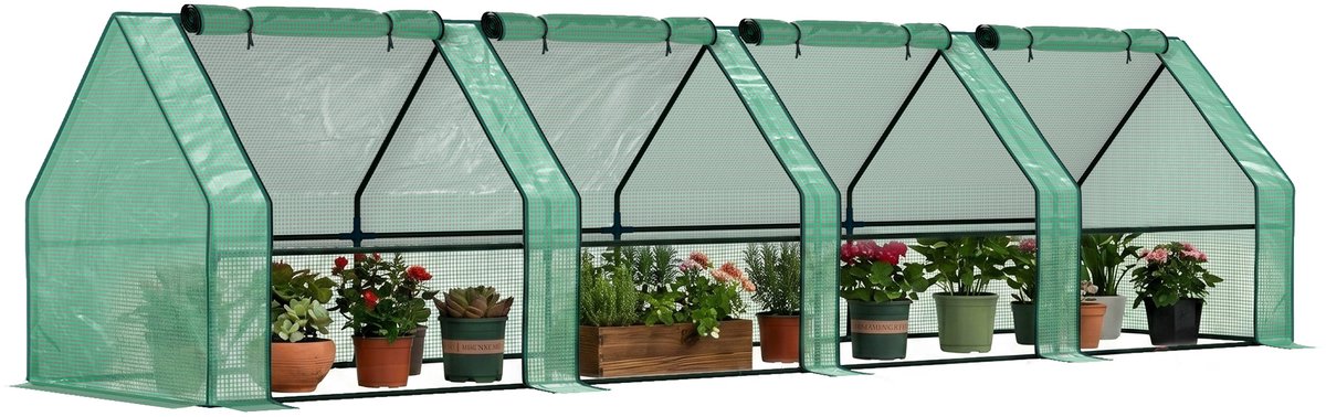 Outsunny Mini Greenhouse-PE, Stahl-360L x 90B x 90H cm-Grün