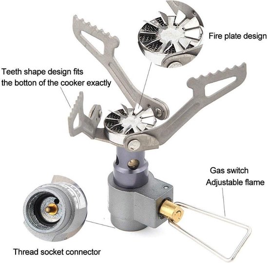 Camping Gasstel 1 Pits - Felgroen - Mini Draagbaar - Titanium Legering - Voor Outdoor — afbeelding 2