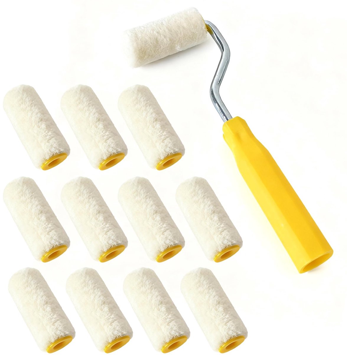 Famanu – Schuimrollerset van 13 stuks, mini-verfroller met handvat, 5 cm, ideaal voor kleuren en decoratie thuis
