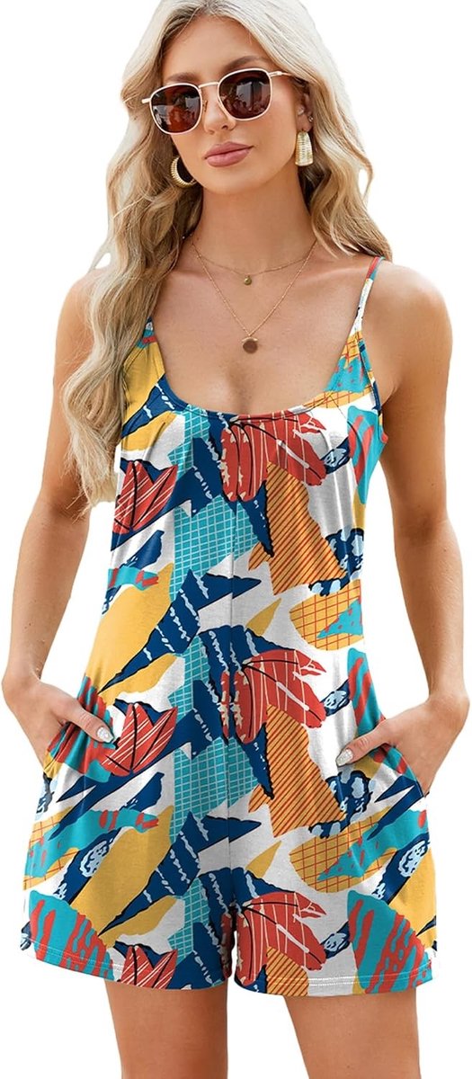 Zomerse Dames Jumpsuit zonder Mouwen | Losse Spaghetti Romper met Verstelbare Taille en Zakjes voor Comfortabele Draagervaring
