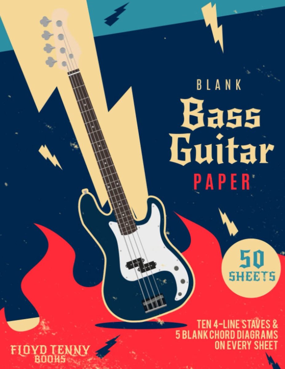 Blank Bass Guitar Paper: A Tab Book for Beginner, Intermediate and Advanced Bassist. - ShopVlot