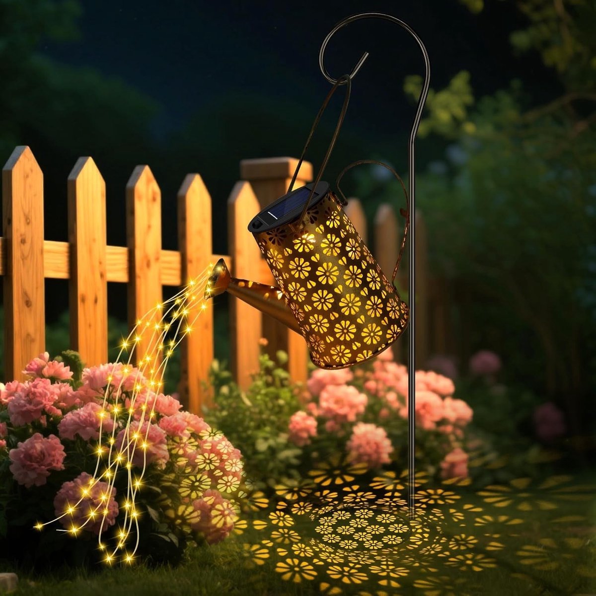 Tuinverlichting Solar Slinger - Warm Wit - Metalen Nostalgische Verlichting - Voor Tuin en Buiten