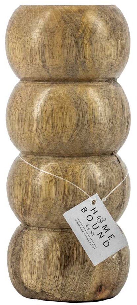 Houten kaarsenstandaard bollen
