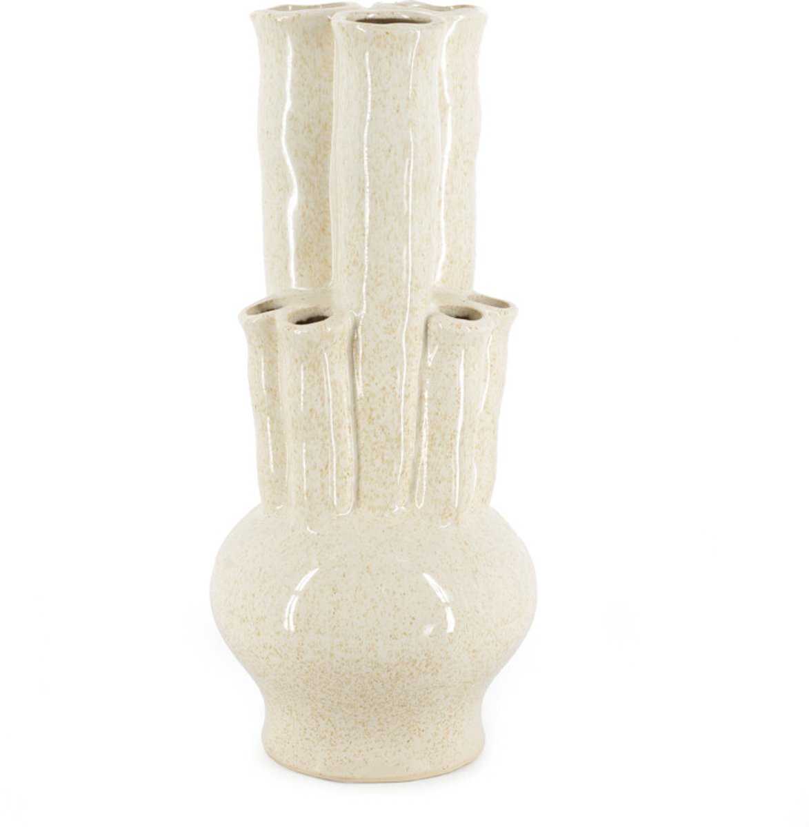 Aardewerk tulpenvaas M beige