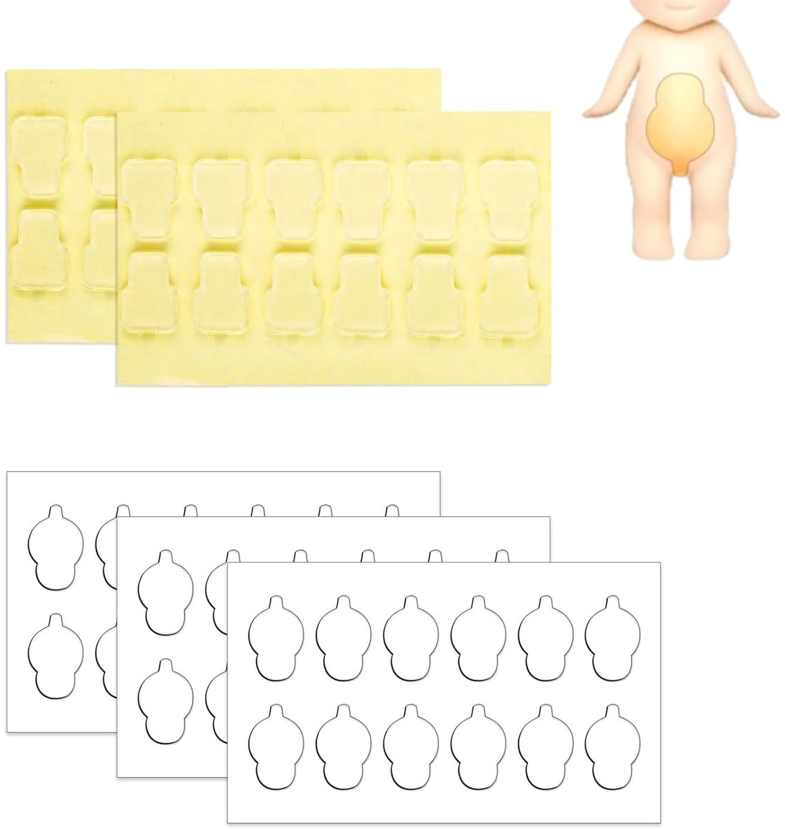 60 Stuks Dubbelzijdige Transparante Plakpads voor Minifiguren en Poppen - Ideale Vervangingen voor Plakband en Hechting