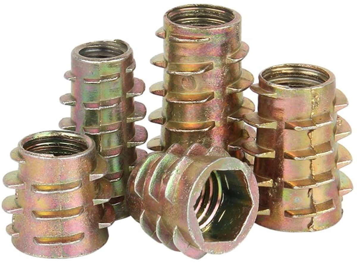 Zinklegering Mortise Moeren voor Houten Meubels, M6*13mm, 20 Stuks, Geschikt voor Verbinding en Bevestiging