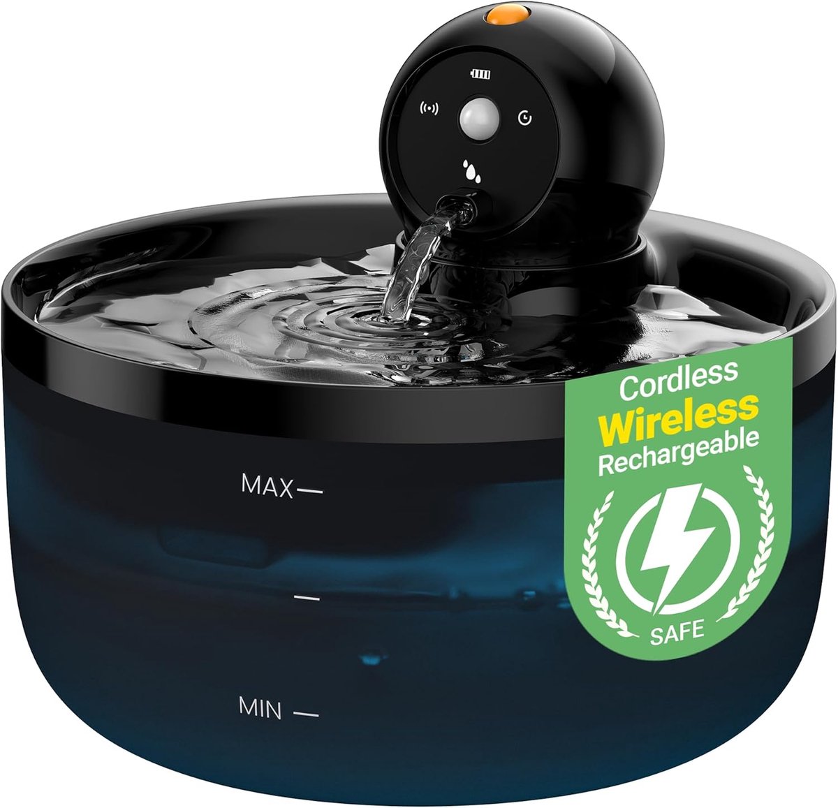 Thijox - Draadloze Kattenwaterfontein - Drinkfontein voor Katten - Sensor Modus - Compact en Draagbaar - Geen Kabels - Ideaal voor Thuis en Buiten