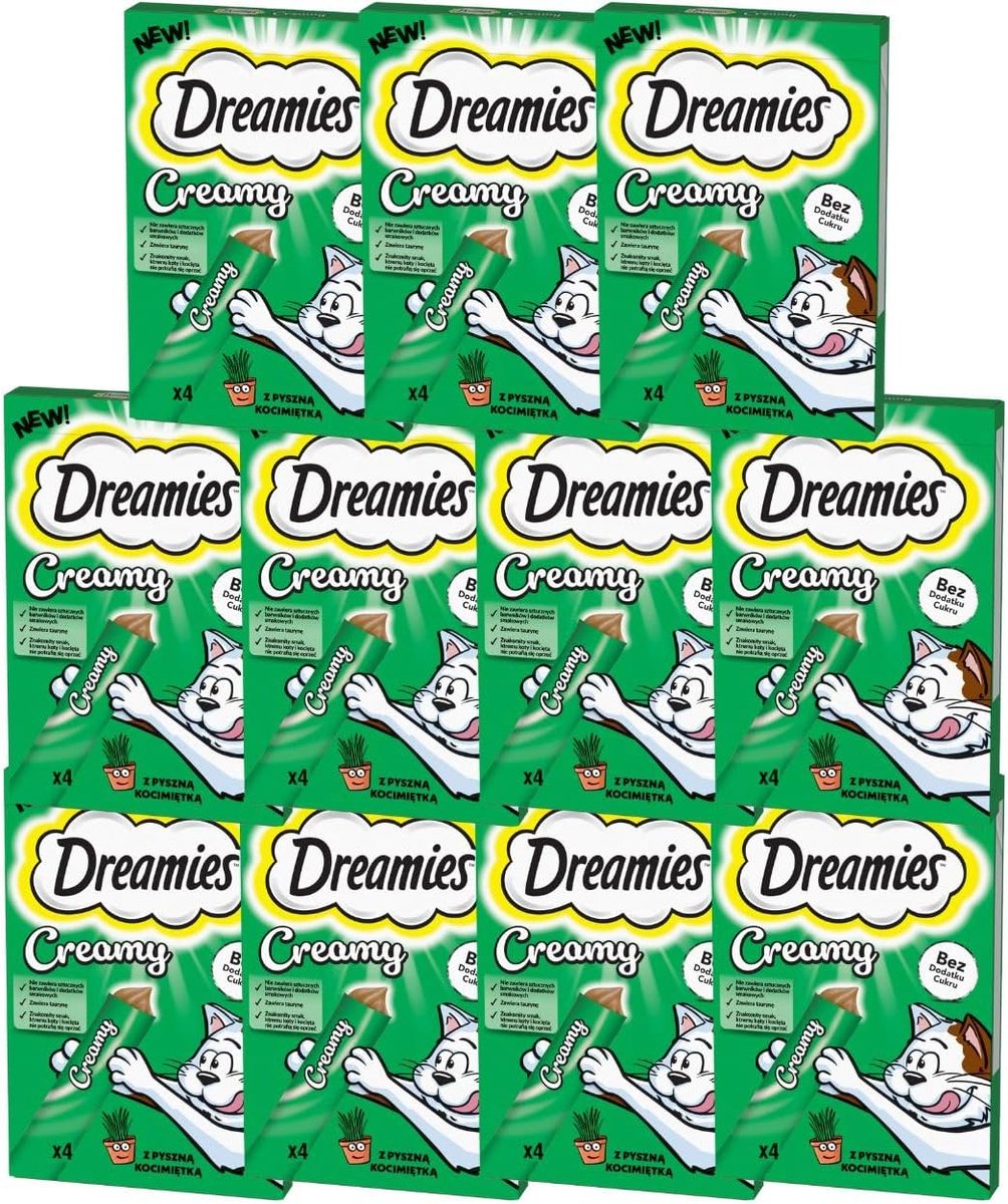 SnelShoppen - Creamy Kattenkruid Snacks Multipack 11 x 4 x 10 g - Onweerstaanbare Crèmige Lekkernijen voor Katten en Kittens - Speelse Topping en Belo