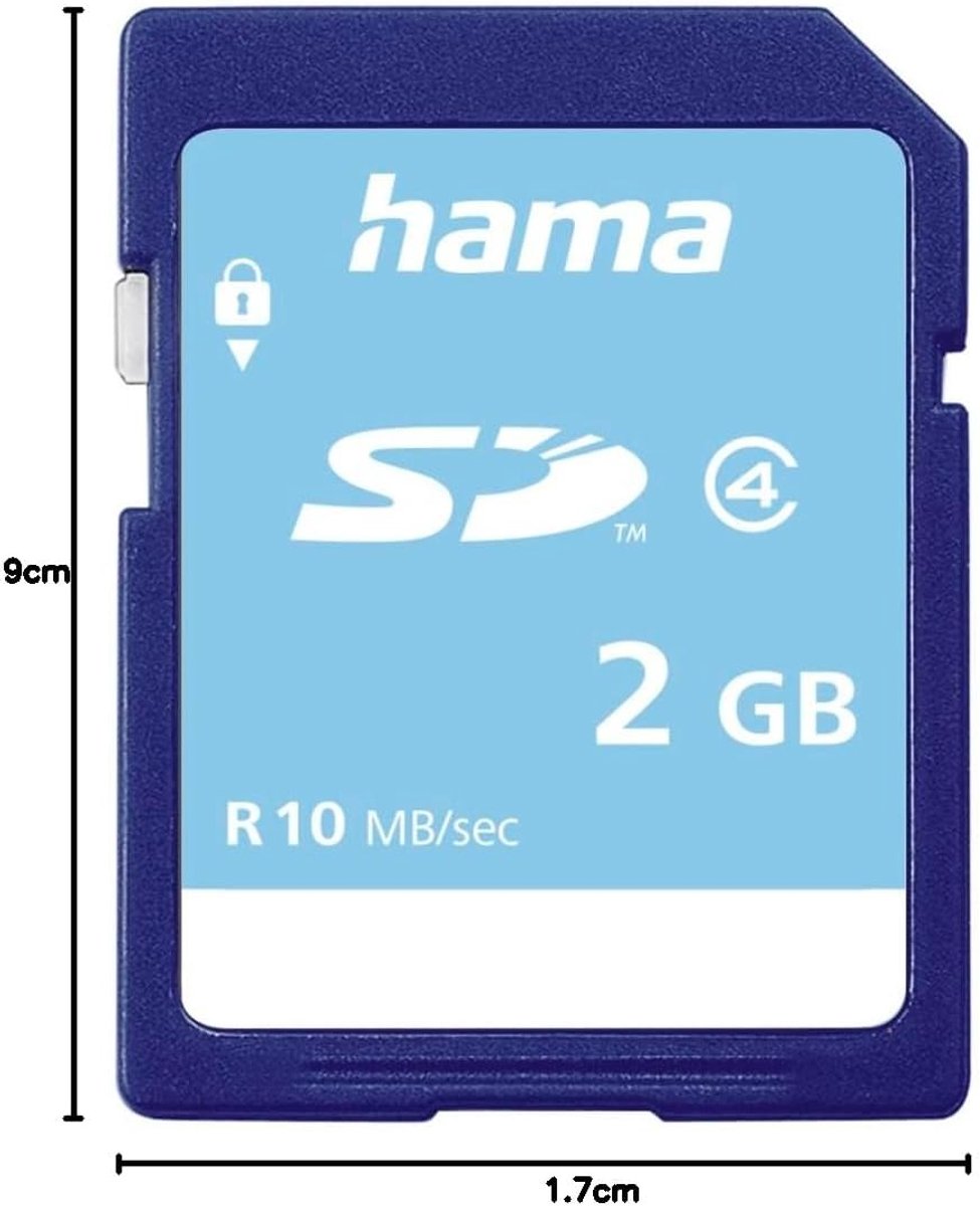 SnelShoppen - Geheugenkaart 2 GB SD Kaart Klasse 4 - Hama HighSpeed SD-2.0 met Mechanische Schrijfbescherming en Gegevensbeveiliging voor Foto's, Vide thumbnail 2