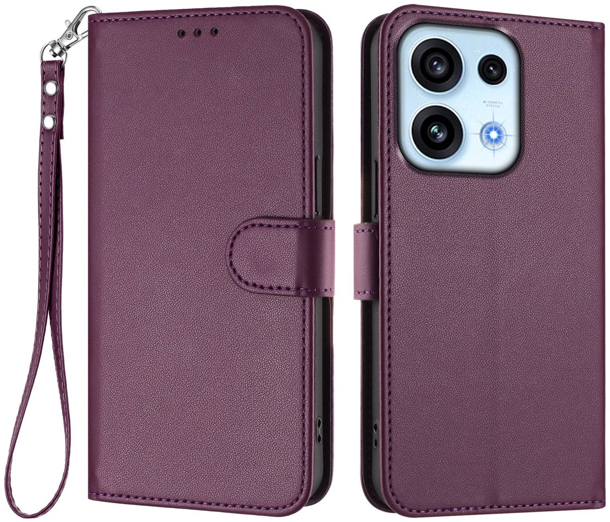 Coverup Hoesje - Geschikt voor OPPO Reno16 F Hoesje - Coverup Book Case - Paars