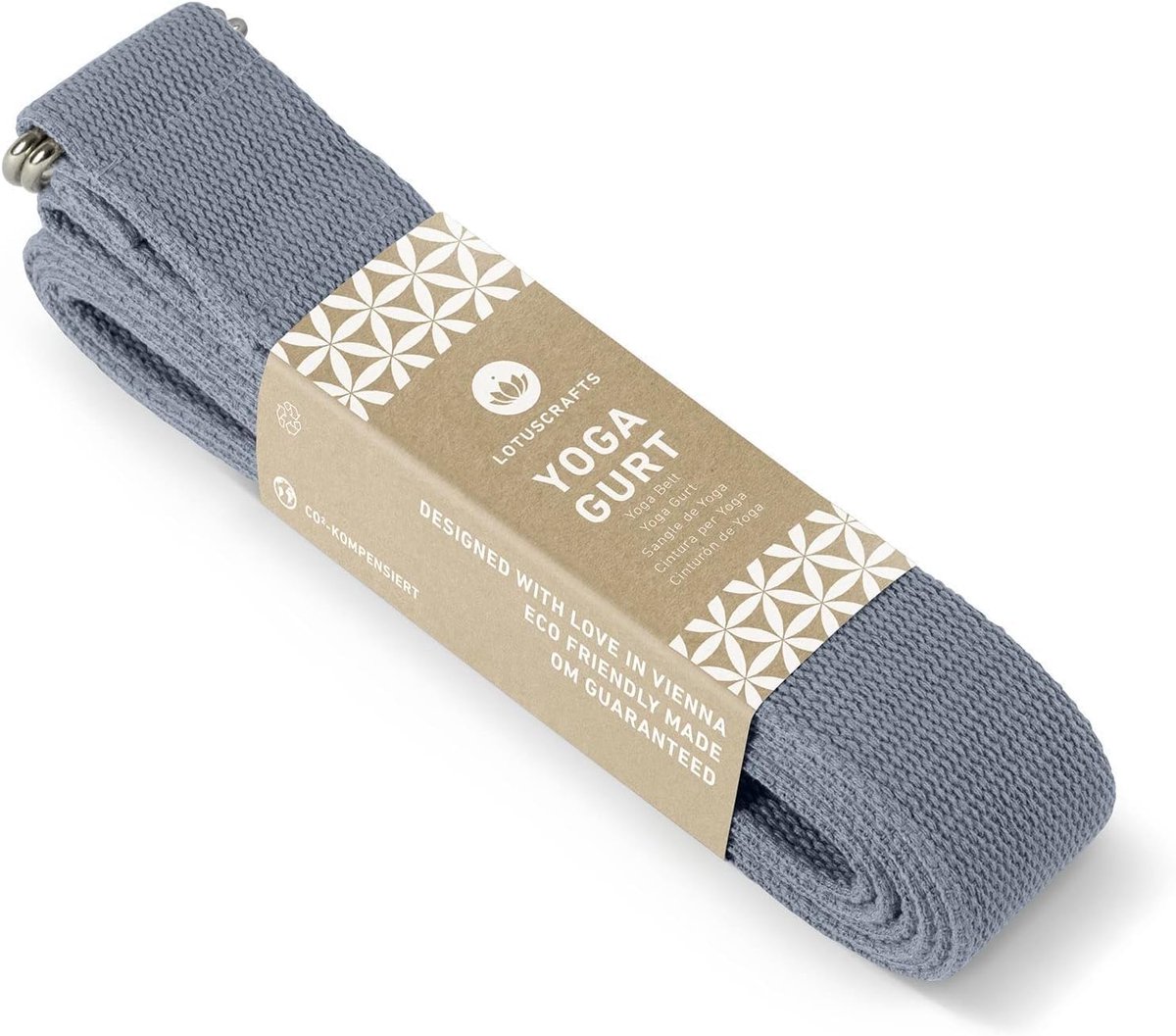 Thijox - Yogagordel 250 x 3,8 cm - 100% Katoen (KBA) - Voor Beginners en Gevorderden - Metalen Gesp - Ideaal voor Yoga, Stretch en Flexibiliteit