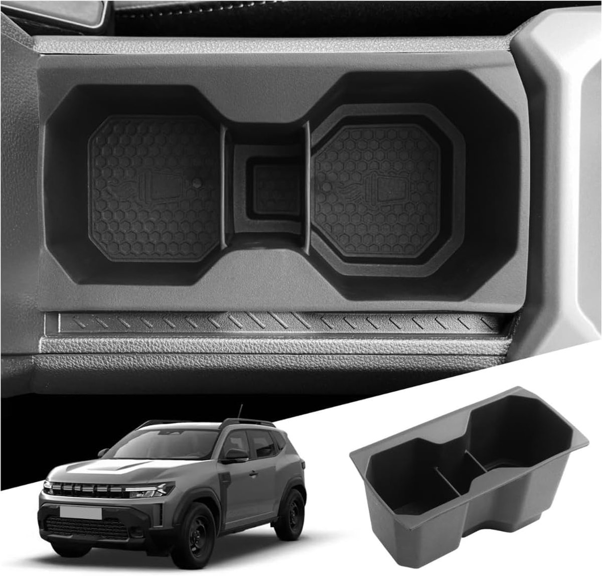 Thijox - Middenconsole Bekerhouder Dacia Duster 3 2024 2025 2026, TPE Zacht Rubber Auto Bekerhouder, Waterbekerhouder, Flessenhouder, 2026 Duster 3 Ac