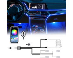 Thijox - LED Binnenverlichting Auto RGB Sfeerverlichting - 4 Stuks 4m LED Strip met App Bediening - USB Muzieklichtbalk 5-12V - Ideaal voor Feest, Cam