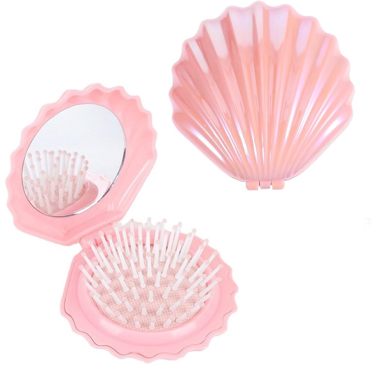 Dailygoods- Opvouwbare Haarborstel - Compact en Lichtgewicht - Mini/Massagekam - Spiegel - Duurzaam ABS-Kunststof - Geschikt voor Alle Haartypes - Reisborstel