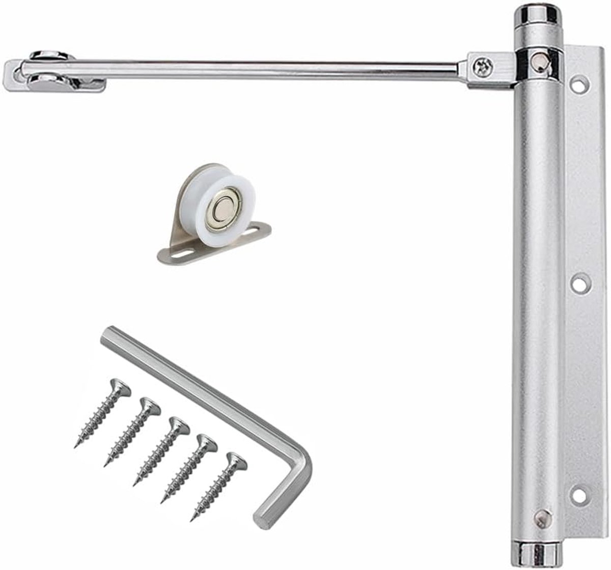 Thijox - Aluminium Automatische Deursluiter 45kg - Verstelbare Deur Dichtbij – Oppervlak Gemonteerd - Perfect voor Thuis, Kantoor en Tuin - 1 Pack