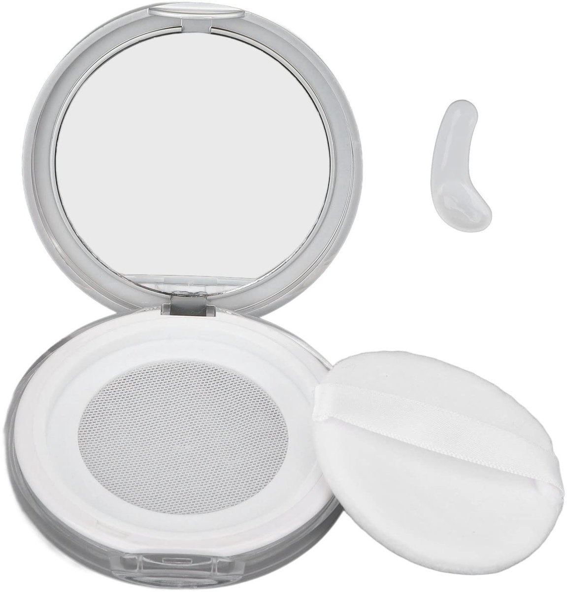 Dailygoods- Poedercontainer Lichtgewicht - Make-up Doos - Herbruikbare Draagbare Container - Compacte Koffer - Met Spiegel - Elastische Netzeef - Make-updoos