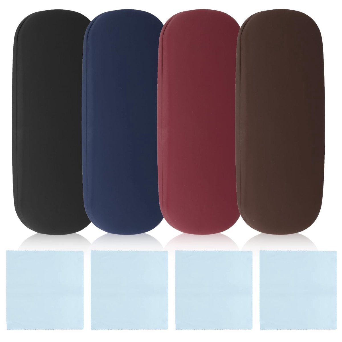 Dailygoods- Brillenetui Harde Schaal - Brillenkoker Dames/Heren - PU-Lederen - 4 Stuks - Inclusief Reinigingsdoek - Draagbaar