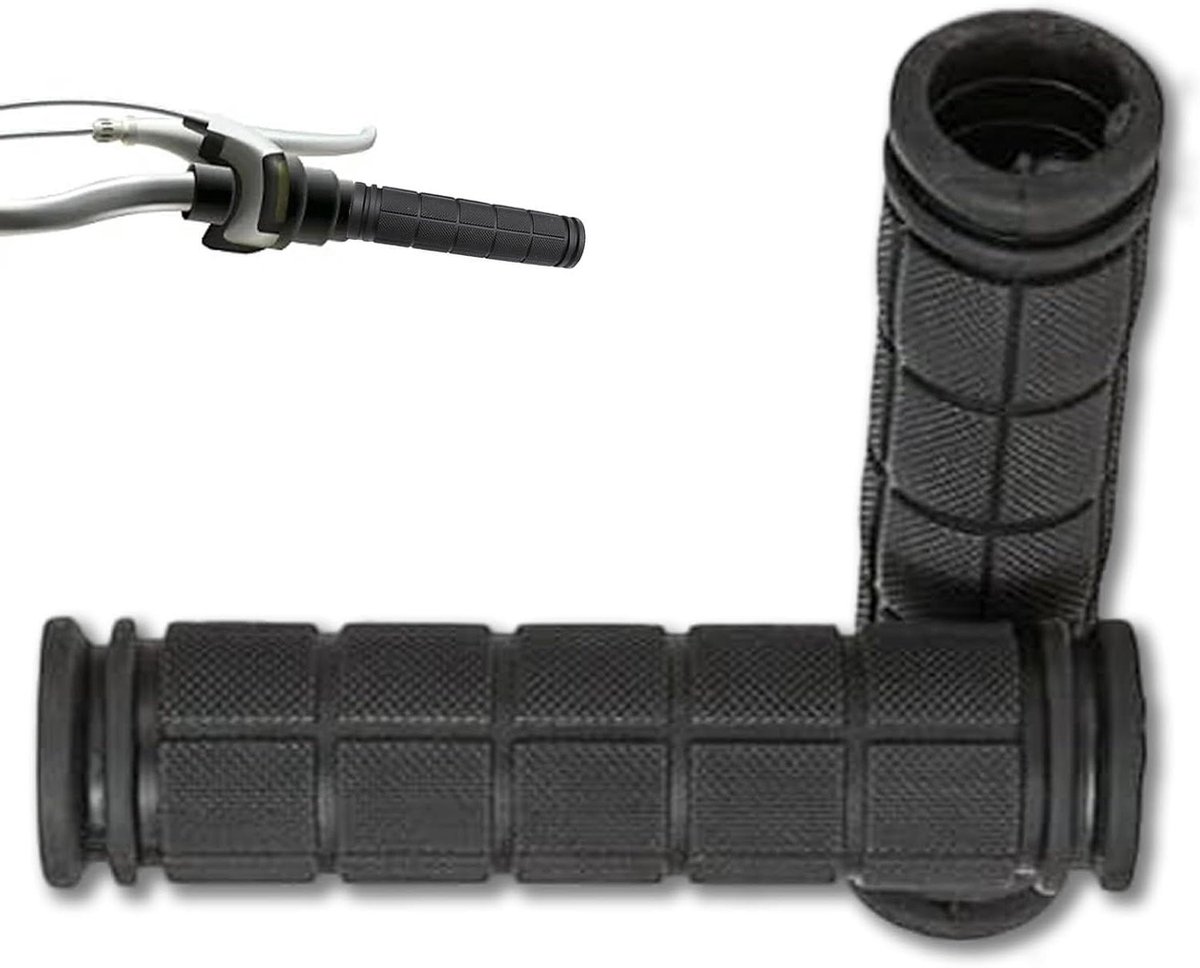 Fiets Handvatten - Rubber Grips - Comfortabel Fietsen - Antislip Textuur - 23mm Diameter - Zwart