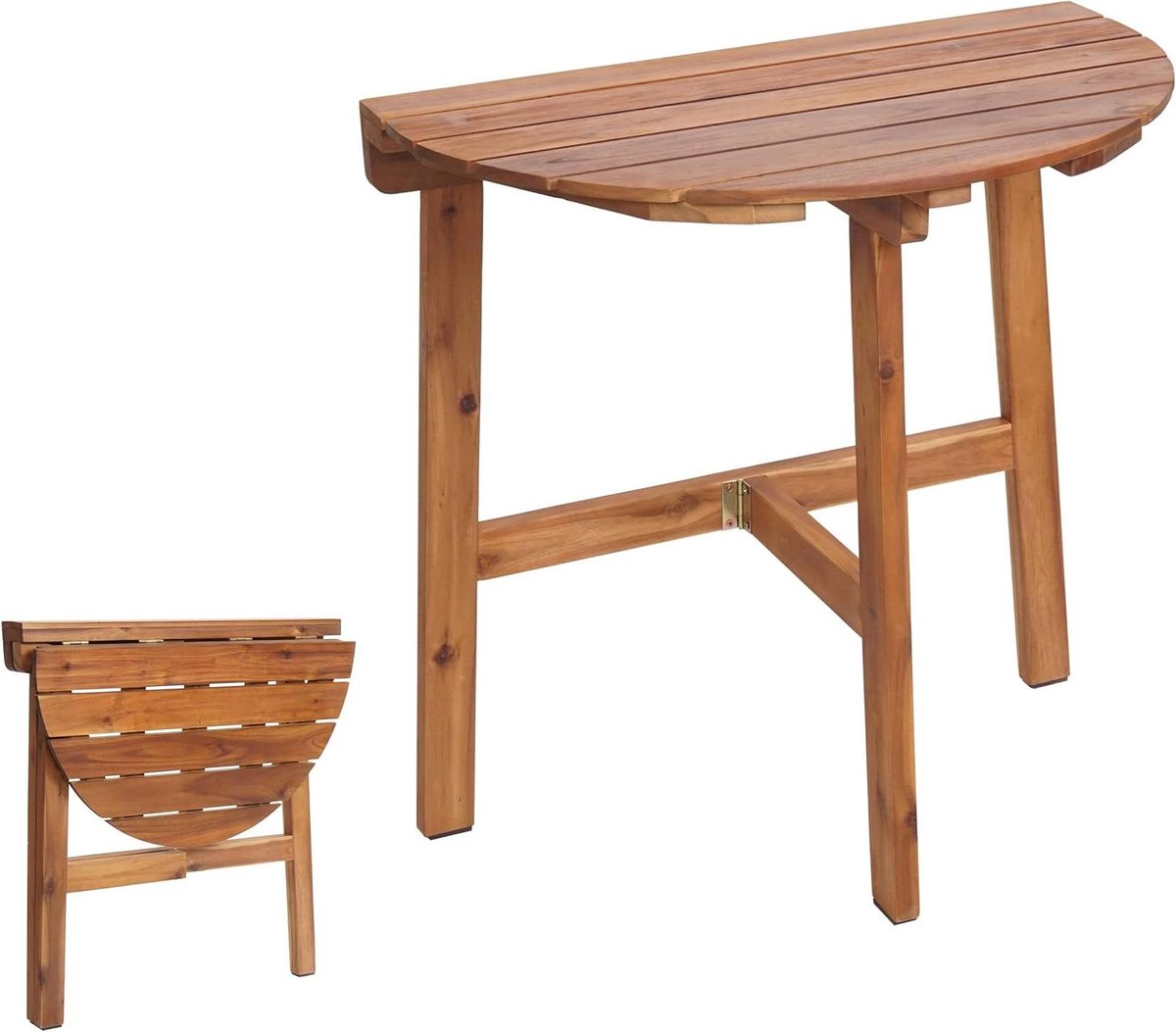 Klaptafel Tuin - Balkontafel Opvouwbaar - Buiten Zitten - Ruimtebesparend Inklapbaar - 71 x 70 cm - Bruin