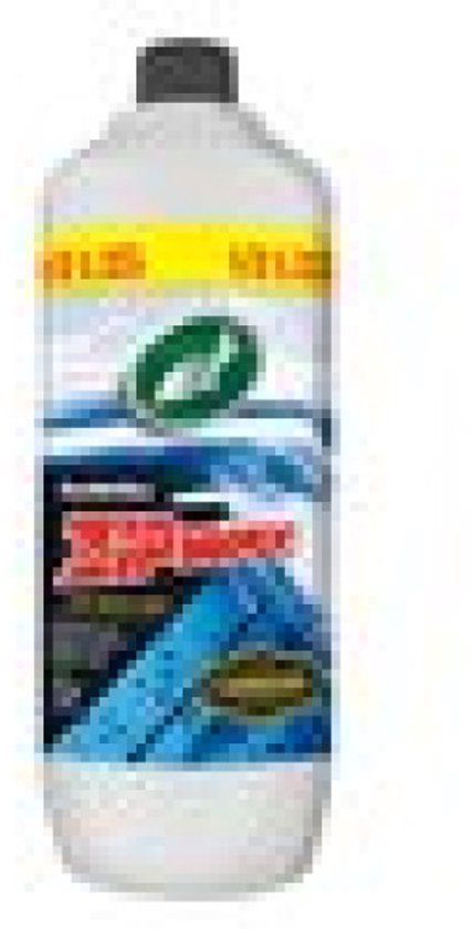 Fles Turtle Wax shampoo met een geel etiket met tekst.
