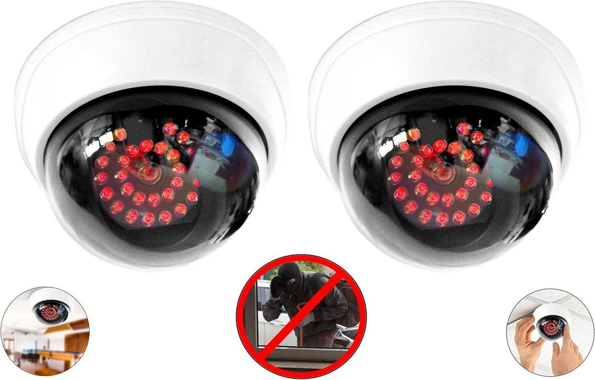 Dummy camera's - Nep beveiligingscamera - Huis beveiligen - Realistische afwerking - 2 stuks - Zwart