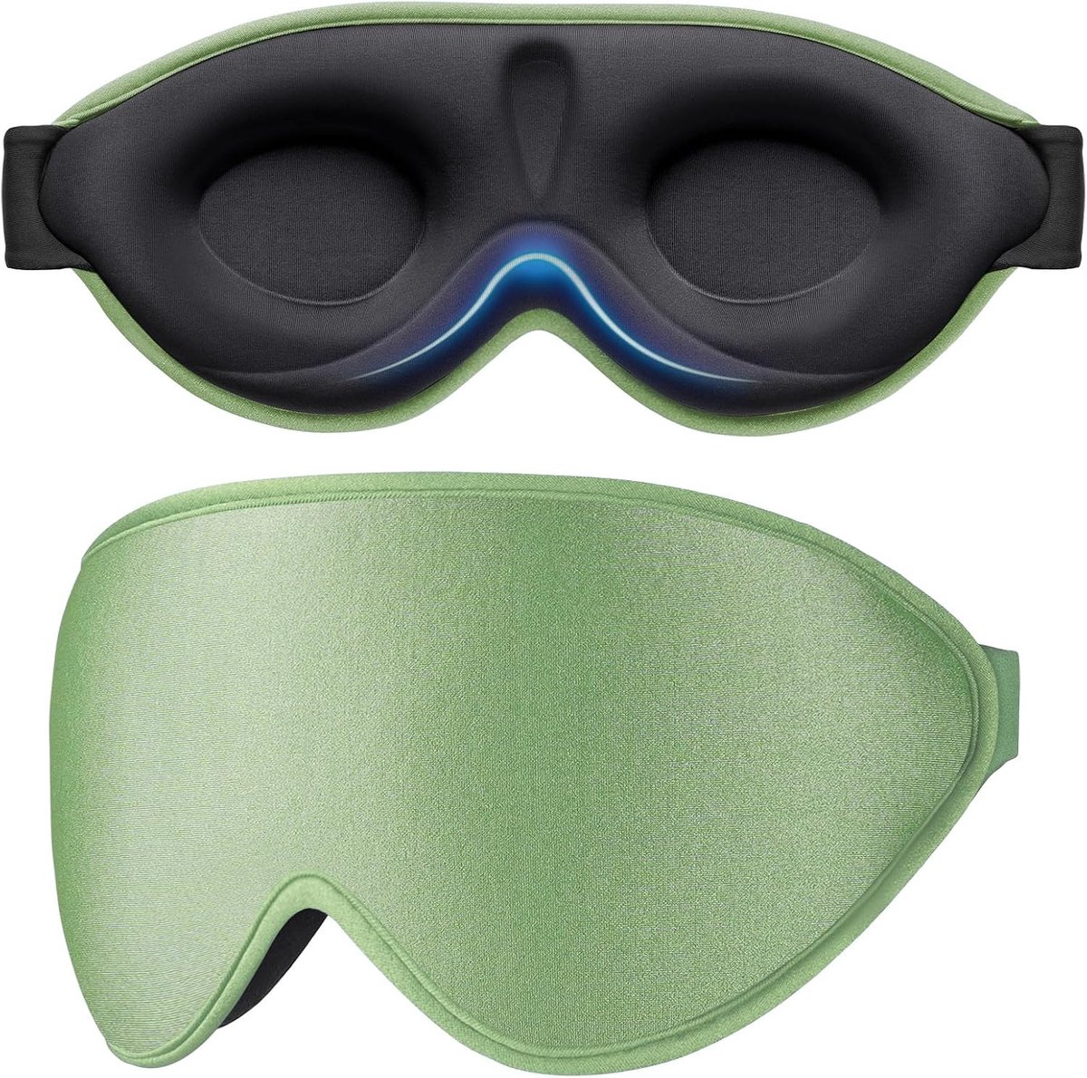 Thijox - Gritin Verduisterend Slaapmasker voor Mannen en Vrouwen - Ergonomisch 3D Oogmasker - Comfortabel Oogmasker met Nul Oogdruk - Lichtgroen voor