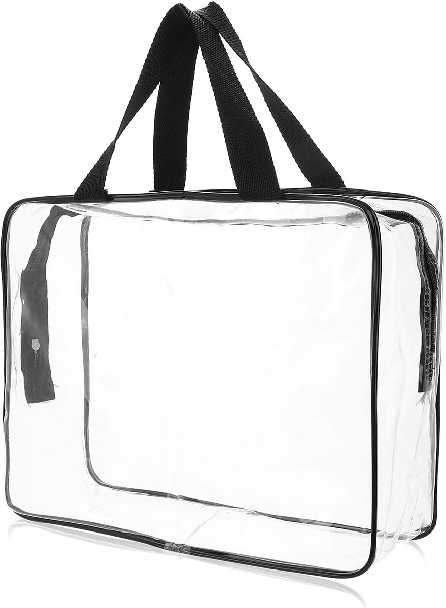 Thijox - Transparante Draagtas - Grote Opbergtas - Make-uptas - Waterdicht - Cosmeticatas met Ritssluiting - Toilettas - Organizer - Handtas - Reisacc