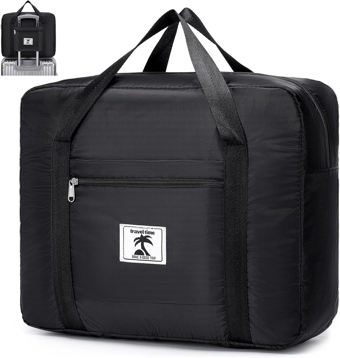 Thijox - Handbagage Tas 40x30x10cm Waterdichte Oxford Reistas Opvouwbaar Voor Vliegtuig, 12L Kleine Handbagage, Zwart voor Weekendjes Weg en Reizen