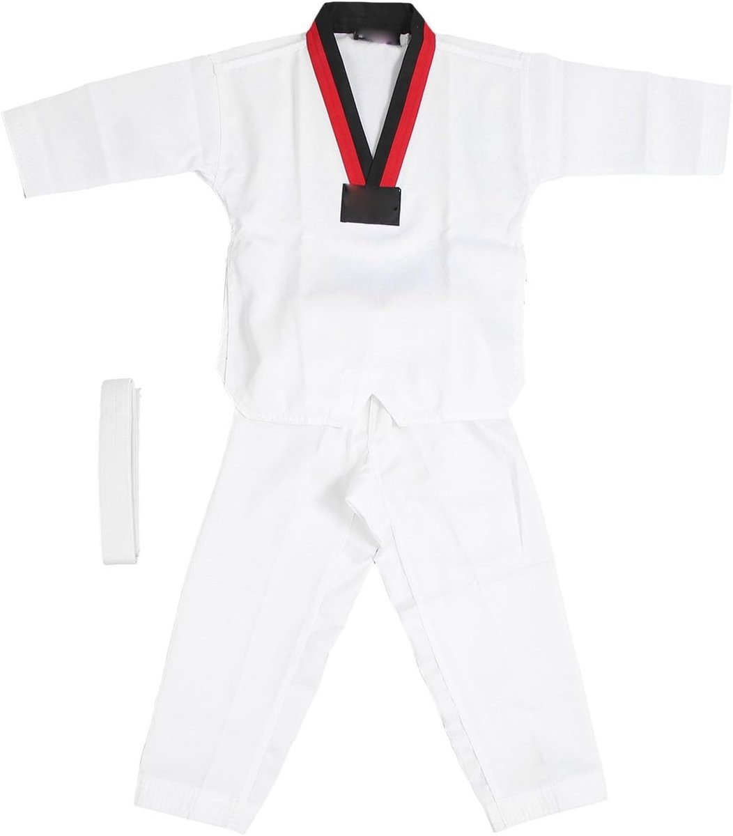 Taekwondo Uniform voor Kinderen met Band, Geschikt voor Training en Sport, Ideaal voor Jongens en Meisjes (L)