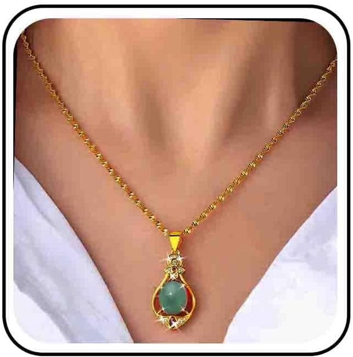Elegante Boho Bruidsketting met Kleine Rode Druppel en Groene Kristallen Bloem Choker voor Dames, Minimalistisch en Delicaat Design
