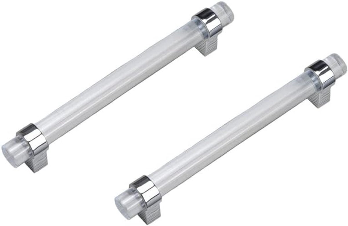 Transparante Acryl Meubelhandgrepen voor Keuken en Kast - 2 Stuks, Moderne Deurgrepen, 128mm, Ideaal voor Lade en Kastvernieuwing