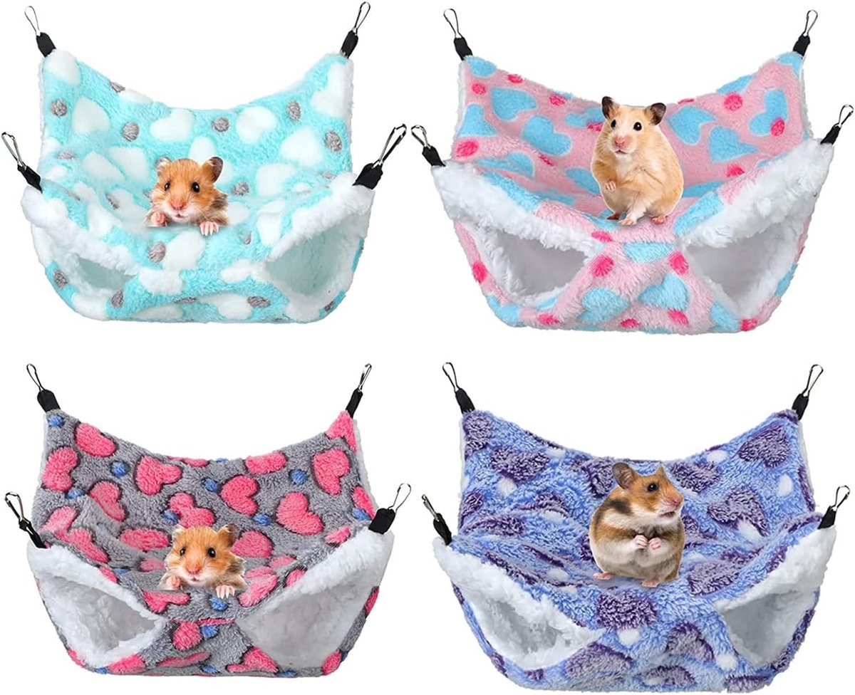 Comfortabele Hangmat voor Cavia's en Ratjes - Dubbele Laag, Zachte Bunk Bed voor Kleine Dieren, Ideaal voor Kooi Gebruik