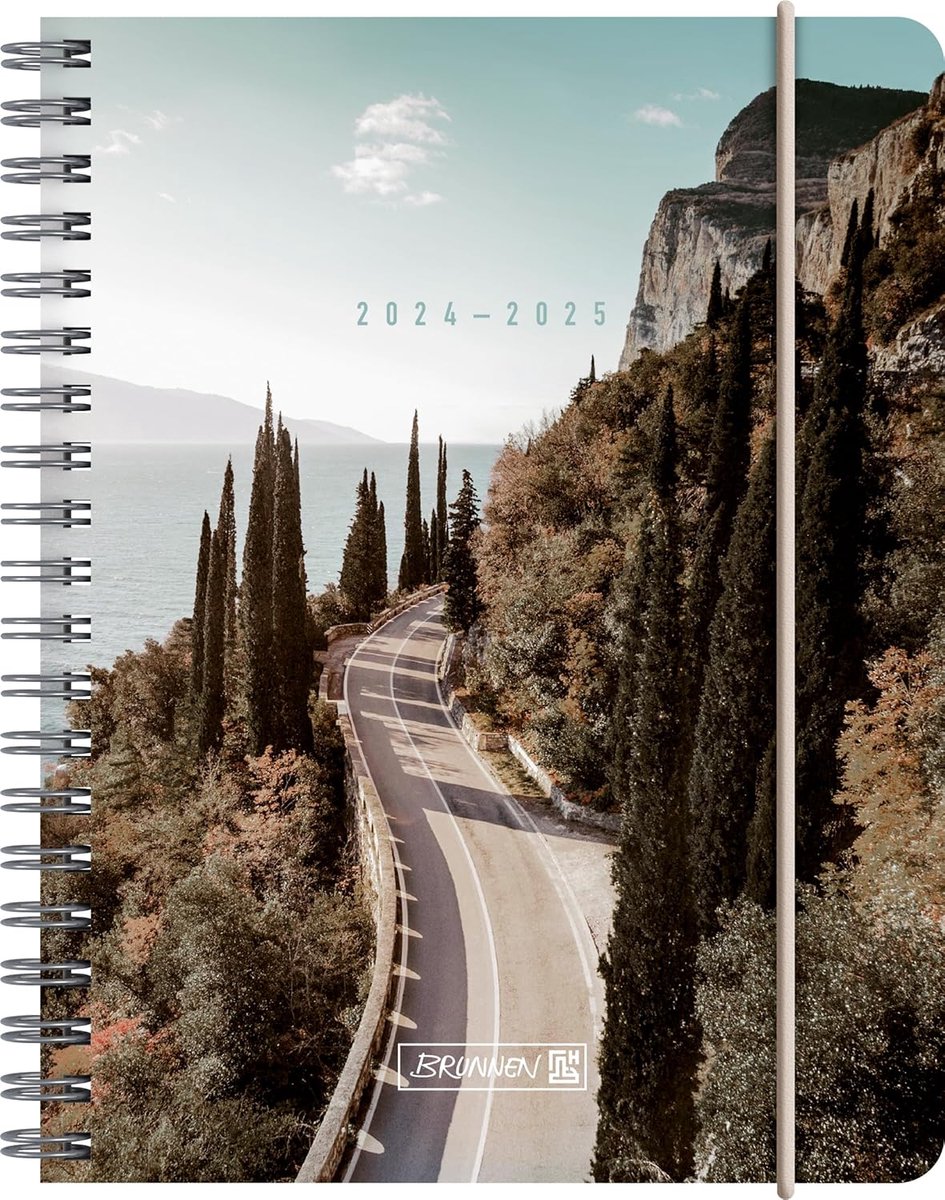 Thijox - BRUNNEN Schoolagenda 2024/2025 'Roadtrip', A6 formaat, 208 pagina's, 2 pagina's per week, meerkleurig, Wire-O-binding, perfect voor school en