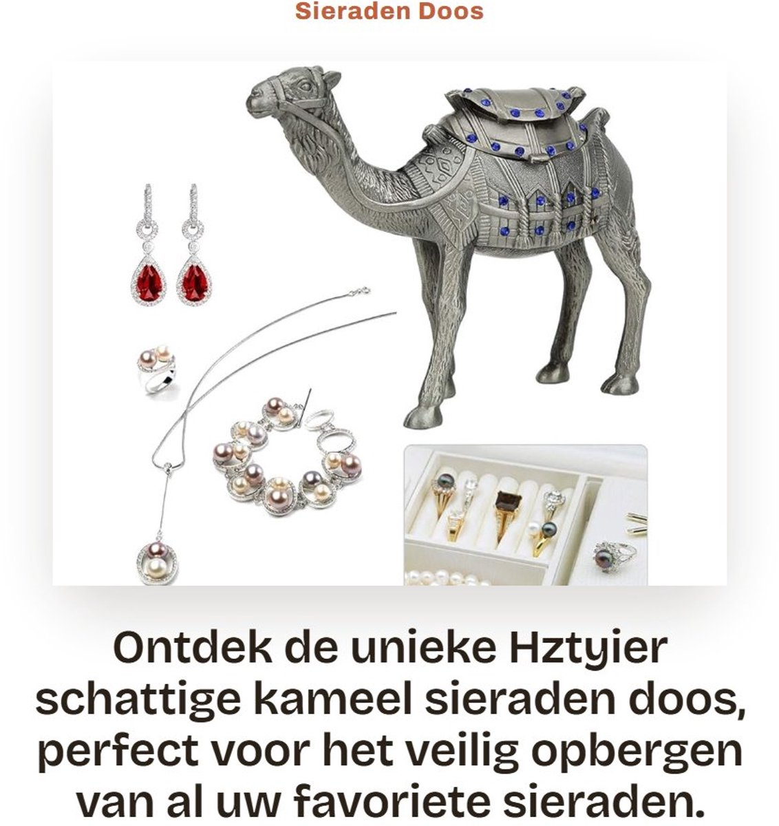 Inovra- Sieradenbox Schattig Dierontwerp - Juwelenkistje - Oorbellen/ringen - Antislip - Flanel - Duurzaam materiaal - Juwelendoos