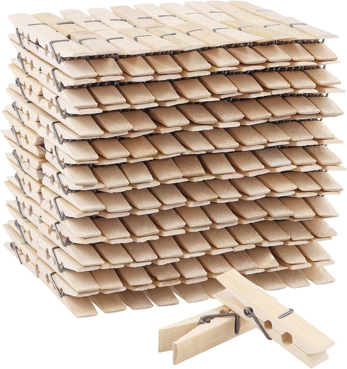 Houten Kledingknijpers 600 Stuks, 6x1cm, Kleine Bamboe Clips voor Kleding, Knutselen en Foto's