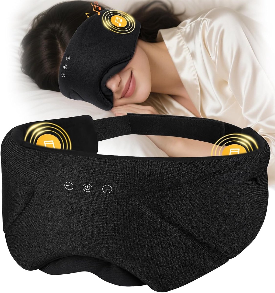 Donsachtig slaapmasker met Bluetooth-hoofdtelefoon voor ultiem comfort, volledig verduisterend en ideaal voor een goede nachtrust