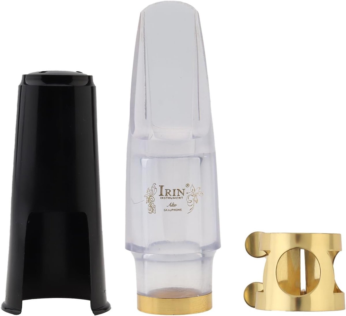 Transparante Alto Saxofoon Mondstuk Kit met Ligatuur en Plastic Kap - Compleet Mondstuk Accessoires Set voor Saxofonisten
