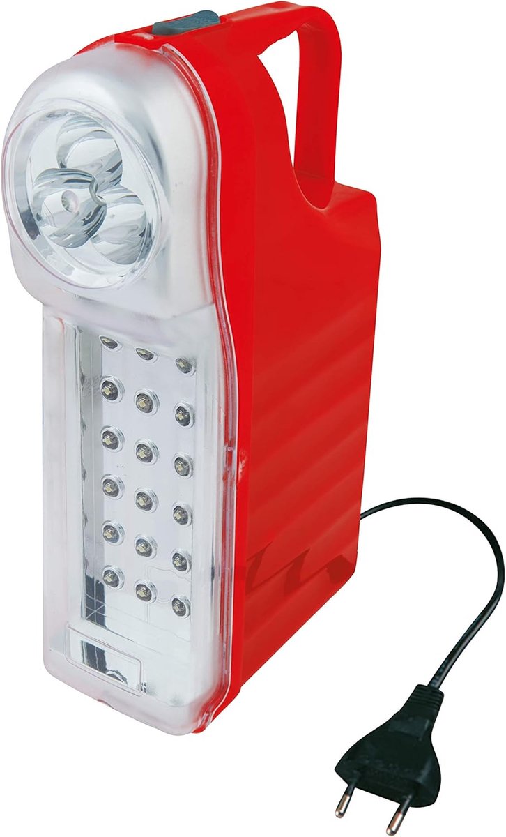 Thijox - Draagbare Oplaadbare Noodlamp met 21 LEDs - 3-Functies, 1 Meter Kabel, 10A Stekker, Handgreep, 60 + 13 Lumen - Ideaal voor Camping, Tuin, Fee