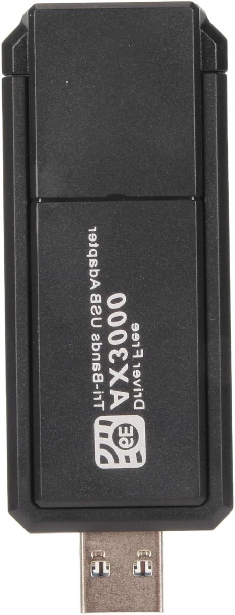 WiFi 6E Adapter - Draadloze Netwerkkaart - Snelle Internetverbinding - Tri Band Technologie - 3000 Mbps - Zwart