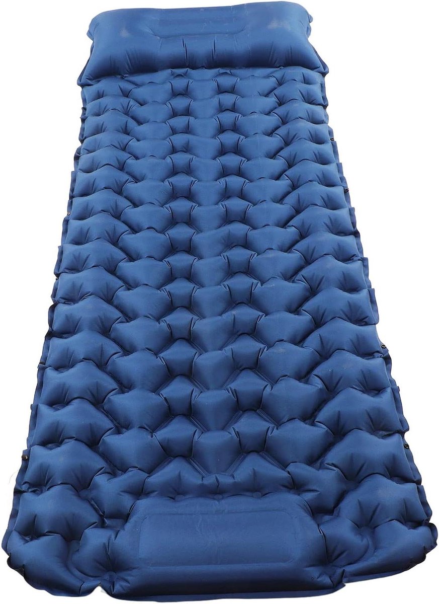 Kampeer Matras - Slaapmat Luchtbed - Outdoor Slapen - Ingebouwde Pomp - 32 x 16 x 11 cm - Blauw