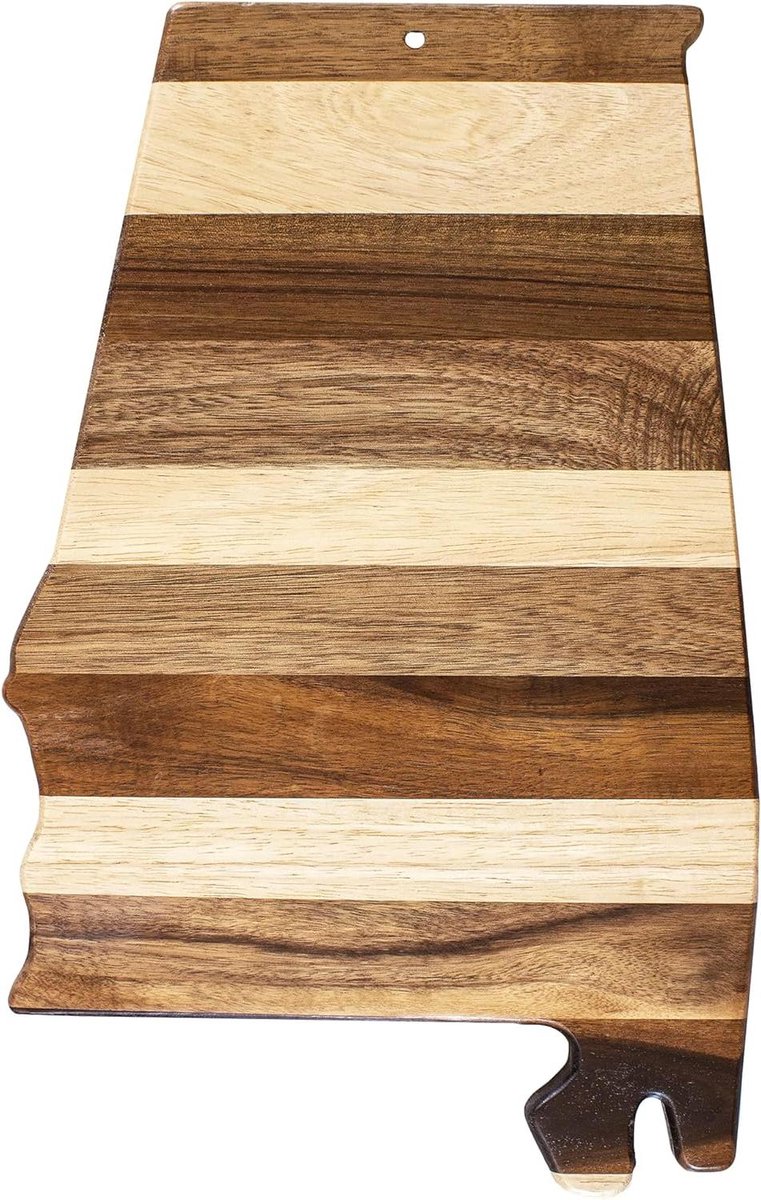 Houten Snijplank - Serveerschaal - Charcuterie presenteren - Unieke staatsvorm - 25 cm x 40 cm - Houtkleurig