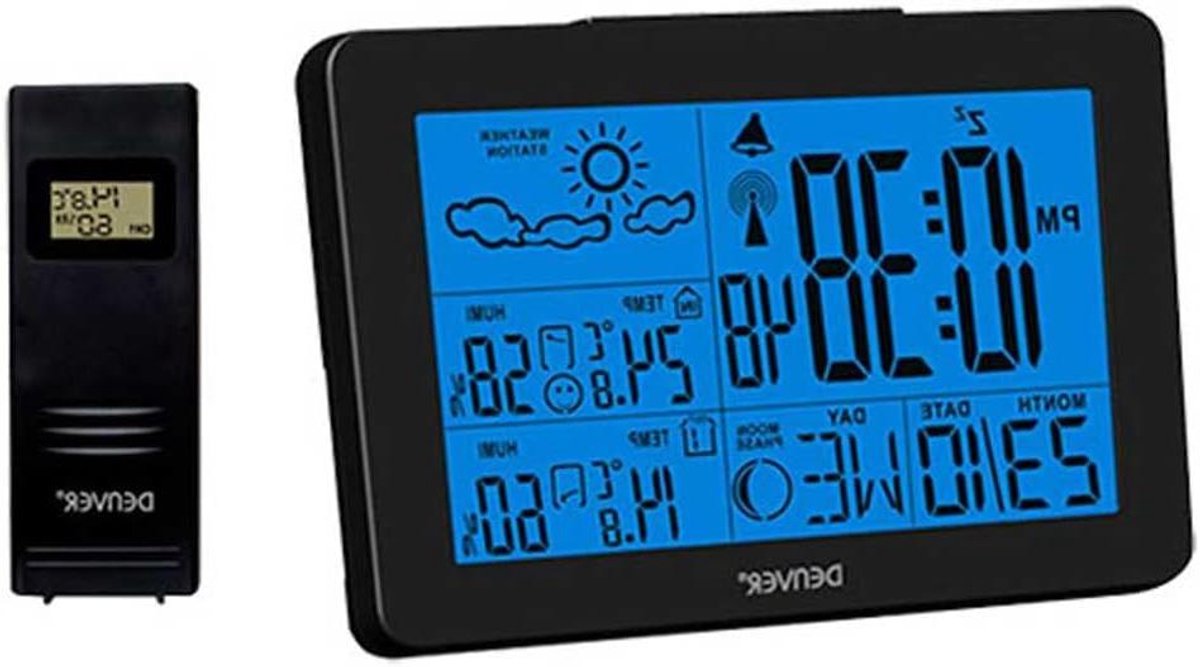 Weerstation Binnen Buiten met Sensor voor Temperatuur en Luchtvochtigheid