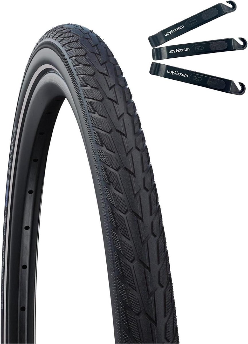 Fietsbanden Set - Buitenbanden Cruiser - Veilig Fietsen - Met Reflectie - 28 Inch - Zwart