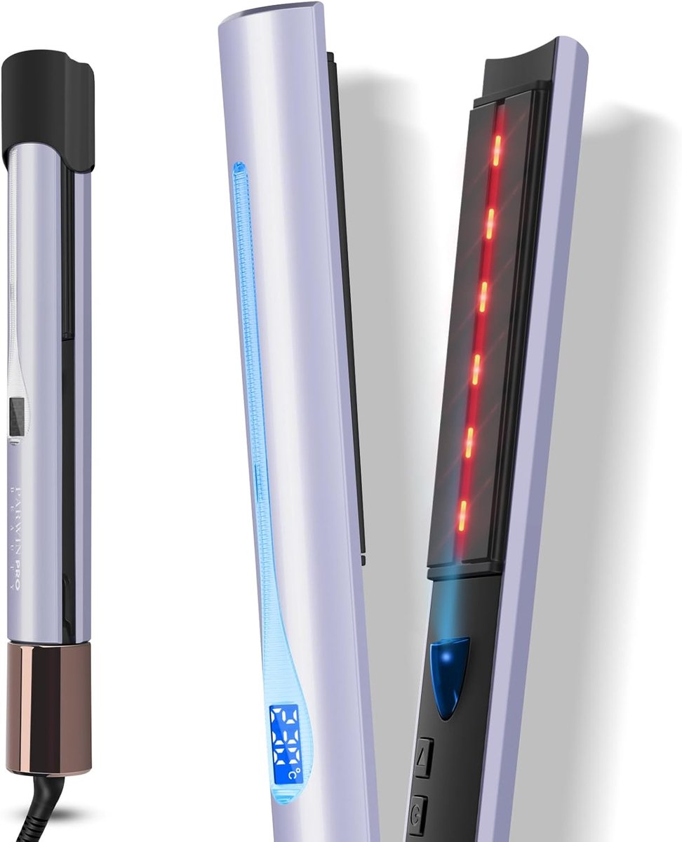 Thijox - Infrarood Ion Haarstijltang 2-in-1 Stijltang en Krultang, Anti-frizz, Glanzend Effect, 14 Temperatuurinstellingen 100-230℃, Paars voor Alle H