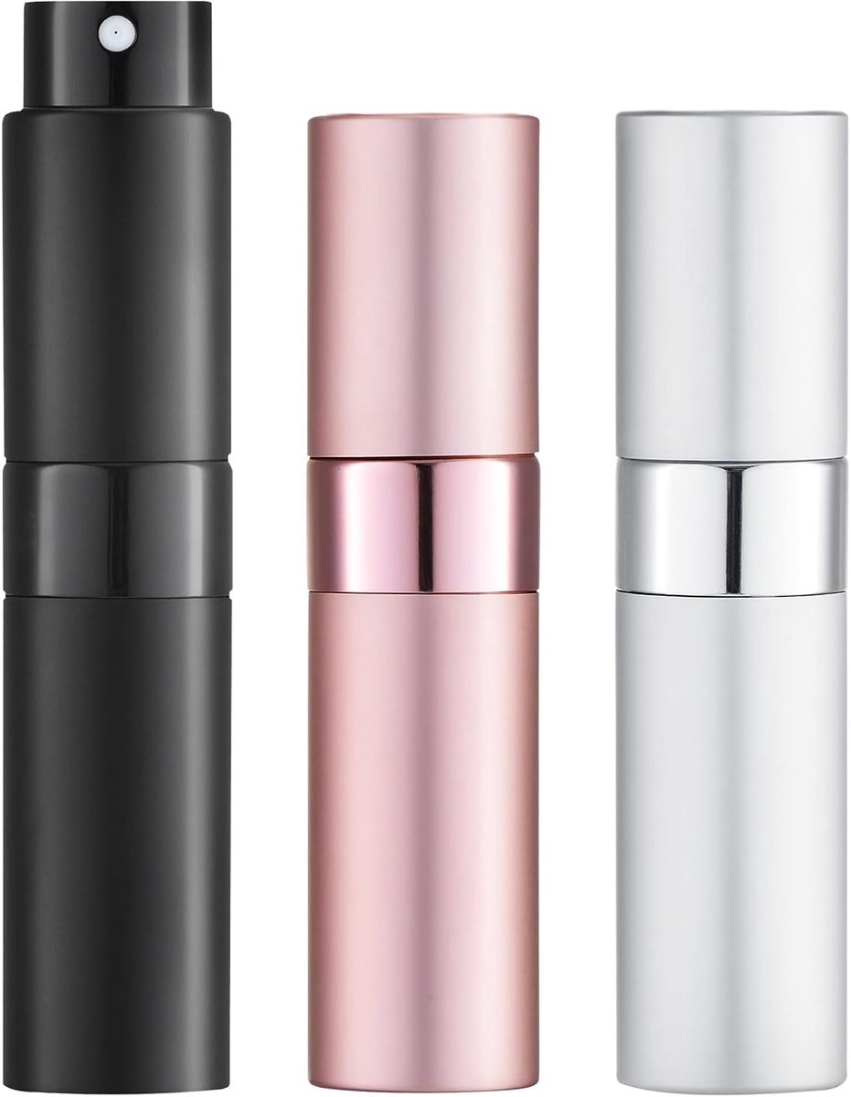 Thijox - Parfum Verstuiver Navulbaar Set van 3 - Aluminium Reis Parfumflesjes 8ml - Mini Sprayfles voor Handtas, Make-uptas, Vakantie, Onderweg - Incl