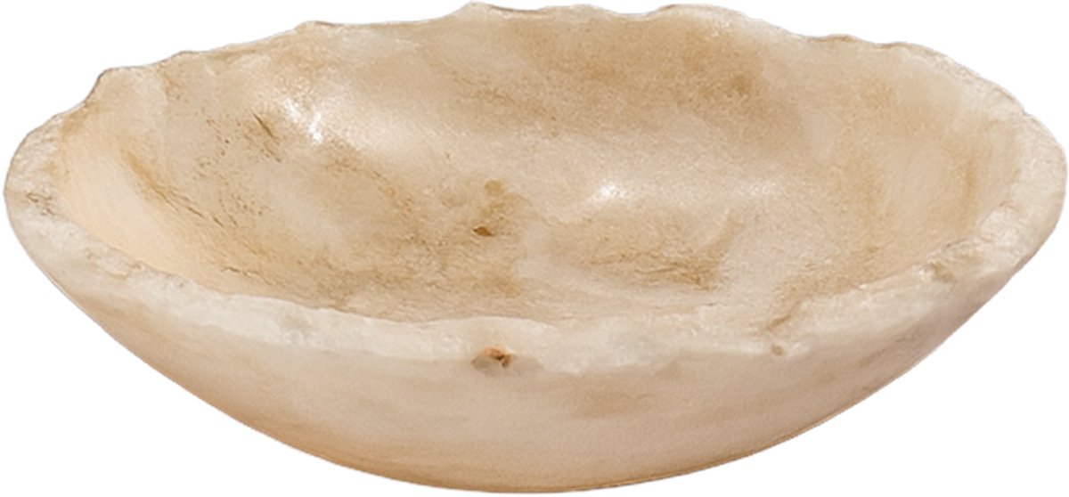 PTMD Draya Onyx White Organic Round Shaped Bowl Small