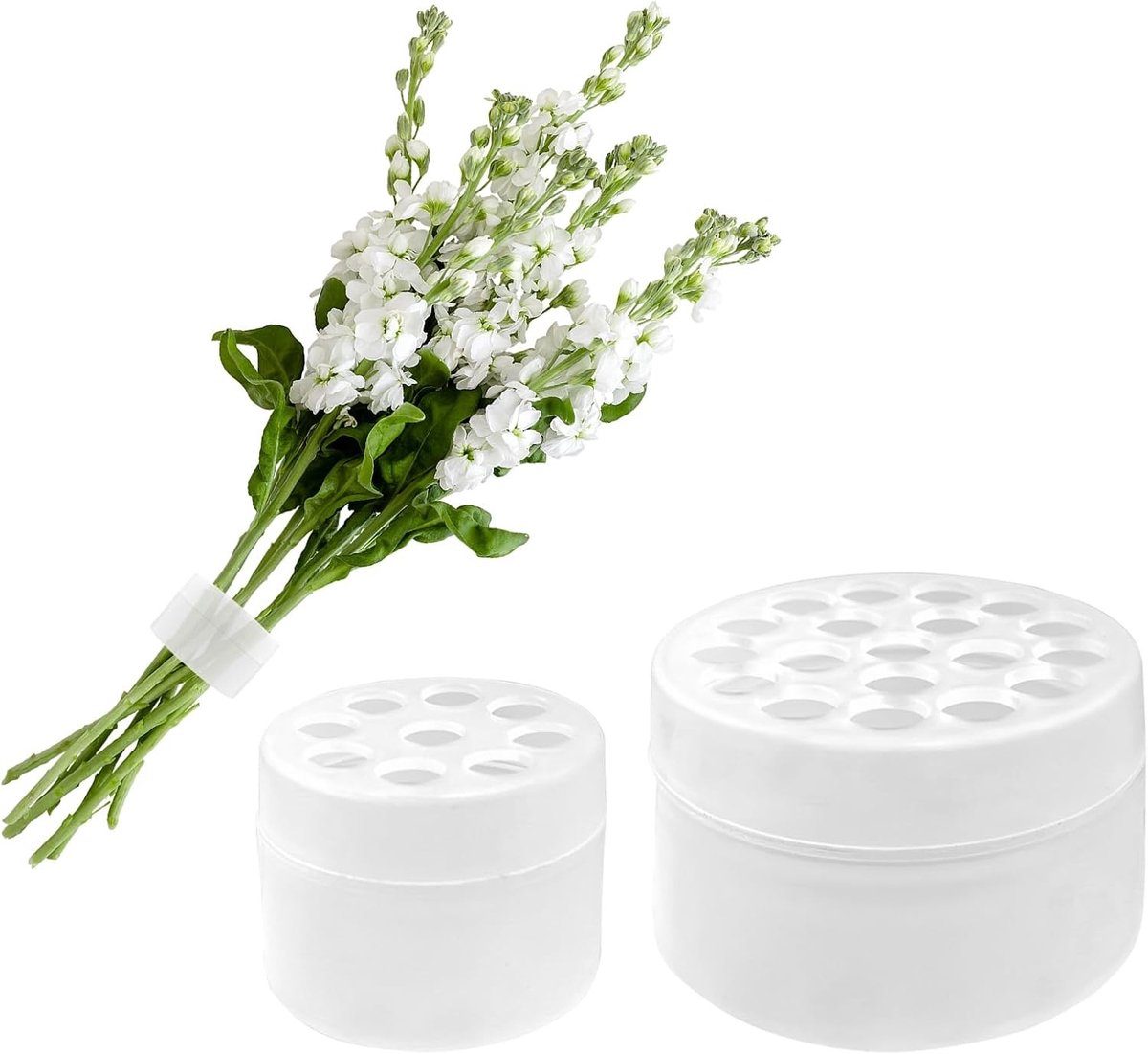 Set van 2 bloemenhouders voor doe-het-zelf boeketten, transparante spiraalsteelhouders voor ikebana en bloemstukken