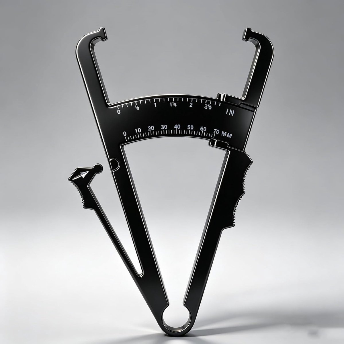 Thijox - Nauwkeurige Lichaamsvetkaliber | Huidrimpelmeter met Dubbele Meetschaal (mm/in) | Vetmeettang voor Fitness, Afvallen, Bodybuilding | Unisex V